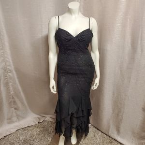 Black Beaded Evening Gown